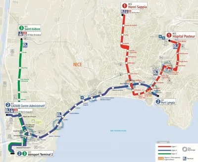 a map of the proposed metro line at Appartement Nice Centre Medecin in Nice