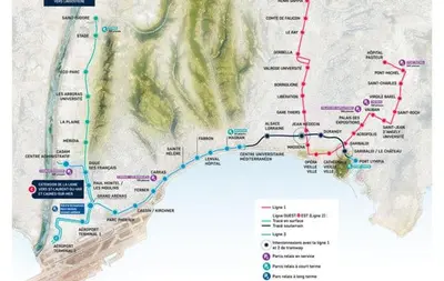 a map of a planned subway map at Duplex cosy - hyper centre - Proche mer et Promenade in Nice