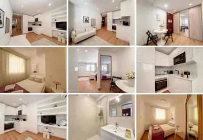 a collage of photos of a living room and a kitchen at Nestor&Jeeves - COEUR RIVIERA - City Center - Near Beach in Nice
