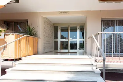 a set of stairs in front of a house at L43 Suite Maurice sea view 6Pax/Terrace,Parking,AC in Saint-Laurent-du-Var