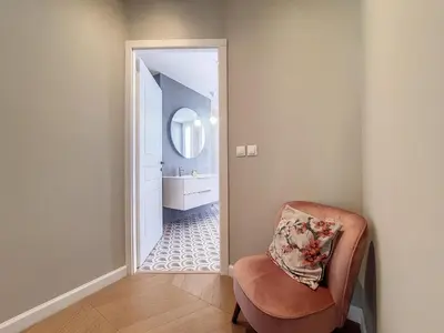 a room with a chair and a mirror and a bathroom at Nestor&Jeeves - BELLE EPOQUE - Central, Close sea in Nice