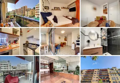 a collage of different photos of a apartment at Nestor&Jeeves - FLORIDA BEACH - Studio with balcony in Nice