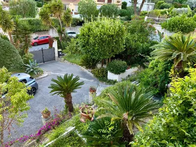 an aerial view of a garden with palm trees and plants at Villa Bellabé in Nice