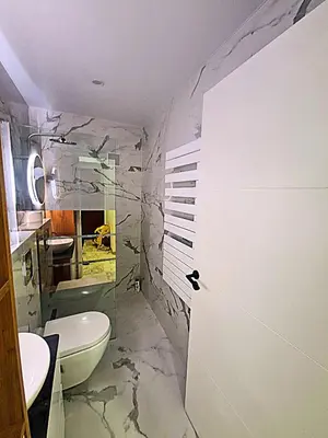 a bathroom with a white toilet and a sink at Côte d'Azur Oasis Suites in Nice