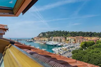 a view of a harbor with boats in the water at MY CASA - PORT 1 - Spacious and central w AC on the Port in Nice