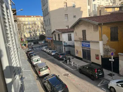 a view of a city street with parked cars at Confortable central Studio to discover Nice in Nice