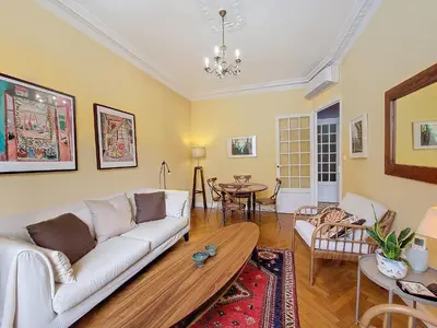 a living room with a couch and a table at Nestor&Jeeves - PROVENCAL - Central - Near Beach in Nice