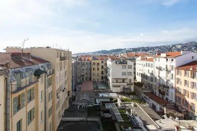 an aerial view of a city with buildings at L33 2P Jean Médecin centrale/ 2 Balcony & AC in Nice
