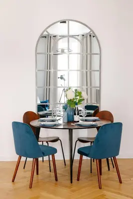 a dining room with a table and chairs at Serenity chic apartment Nice center in Nice