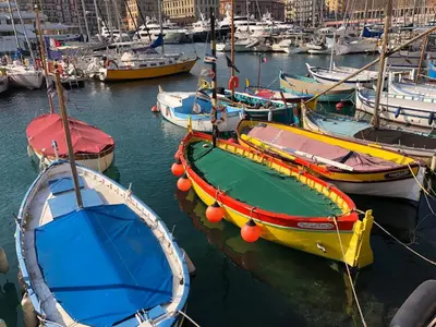 a group of boats docked in a harbor at APPARTEMENT NICE le PORT in Nice