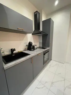 a kitchen with a sink and a counter top at Appart Cosy, Proche Gare in Nice