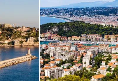 two pictures of a city and a river at Nestor&Jeeves - BREAKTIME - Sea View - Parking in Nice