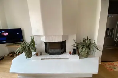 a model of a living room with a fireplace at 06BX Loft Pessicart in Nice