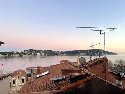 a view of a river from the roof of a building at Blue House in Villefranche-sur-Mer