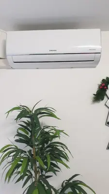 a plant is sitting next to a television at Central place close to the beach AC air , WI FI, parking in Nice