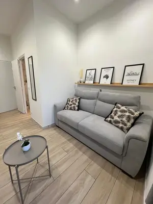 a living room with a couch and a table at Studio Sydney - Jean Médecin - LA RIVIERA LCD in Nice