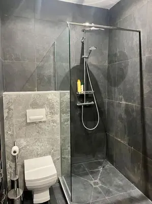 a bathroom with a shower and a toilet at Vera Nizza in Nice