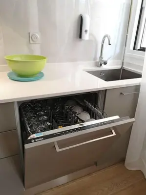 a kitchen with a sink and a bowl on a counter at Chez L'Hadriana, 2x AC clim Wi-Fi,newly renovated in Nice
