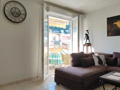a view from the balcony of a building at Charmant 3 pièces classé 3 etoiles en centre ville in Beaulieu-sur-Mer