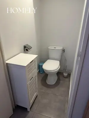 a small bathroom with a toilet and a sink at Appt Nice-Centre avec Parking Privé proche Promenade des Anglais in Nice