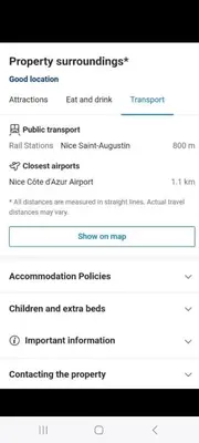 a screenshot of a cell phone screen with a list of competencies at Grand Appartement 5 chambres, 5 télévision , 95 m2, vue mer, tramway sur place, gare train 2 min, aéroport 5 min , Large Apartment 5 bedrooms, 5 televisions, 95 m2, sea view, tram on site, train station 2 mins, airport 5 mins in Nice