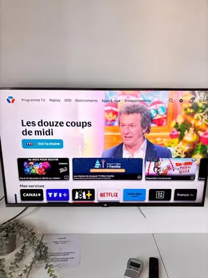 a television on a wall with a website at Studio au cœur de Nice lumineux in Nice