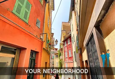 a narrow street in a city with buildings at Nestor&Jeeves - VIEUX NICE DUPLEX - Studio - Central in Nice
