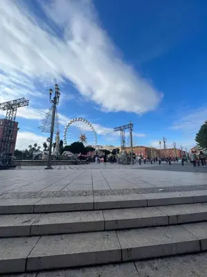 a park with a ferris wheel in the background at Studio nel cuore della città in Nice