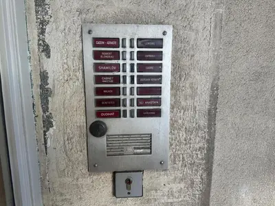 a metal panel on the side of a wall at Promenade des Anglais With AC Near Negresco in Nice
