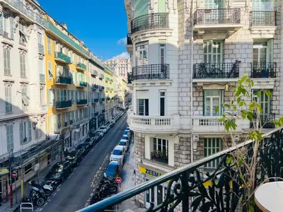 an aerial view of a city street with buildings at Charmant studio en plein coeur de Nice in Nice