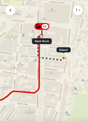 a map of the start of the santa cruz freeway at Nid douillet rénové et tramway à 1 min in Nice
