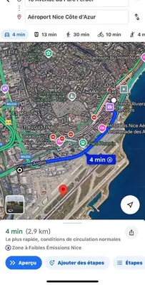 a map of a city on a cell phone at Appartement à 5 min de la plage Soleil & Confort in Nice