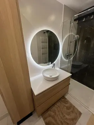 a bathroom with a sink and a mirror at 2P cosy à Nice in Nice