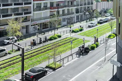 an aerial view of a street in a city at Design Apartment near the Beaches of Nice in Nice