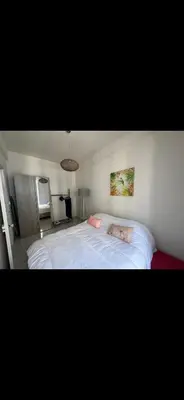 a bedroom with a white bed in a room at Two bedroom Apartment to rent in Nice in Nice