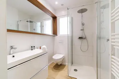 a bathroom with a shower and a toilet and a sink at VILLA LAVANDINE - Maison Provencale avec Piscine - Magnifique vue in Aspremont