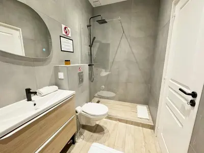 a bathroom with a toilet and a sink and a shower at RF105 - Authentique 3P Nice centre in Nice