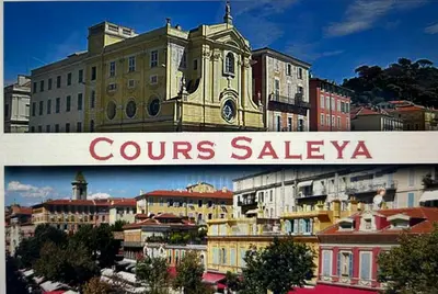 a collage of two pictures of a city at A Studio at Nice Beach in Nice