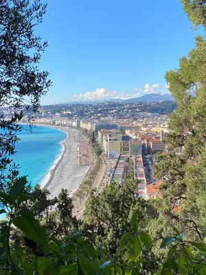 a view of a beach and the ocean at A room in Nice Beach in Nice
