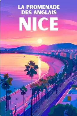 a poster of a beach with the words lapromende des anglias nice at La vie est belle - T2 - Coeur de Nice in Nice