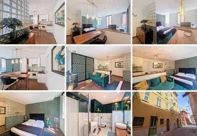 a collage of photos of a apartment at Nestor&Jeeves - REFLET DOR - Vieux Nice - Near beach in Nice