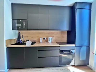 a kitchen with a sink and a microwave at Ref 118 Oliviera 2 Beds Apartment in Riquier in Nice