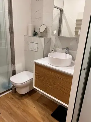 a bathroom with a sink and a toilet at Simply the best! All you need! in Nice