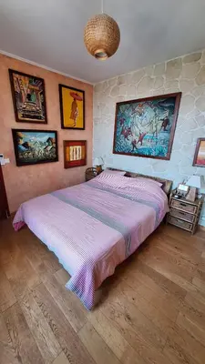 a bedroom with a large bed in a room at Villa in Nice French Riviera in Nice
