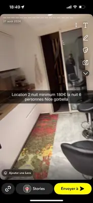 a page of a website with a picture of a room at Endroit calme in Nice