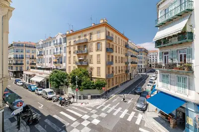 an overhead view of a city street with buildings at T2 situé au centre-ville de Nice in Nice