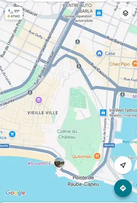 a map of the city of calgary with attractions at Studio Rue Bonaparte in Nice
