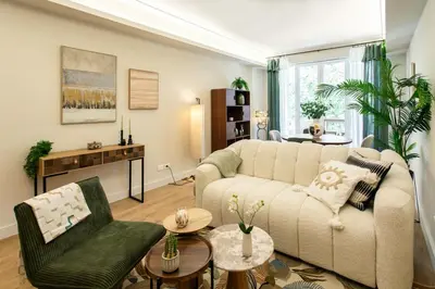 a living room with a couch and a table at L9 Marechal 2BDR Marechal, 5 min Sea10 min Old Town Parking AC in Nice