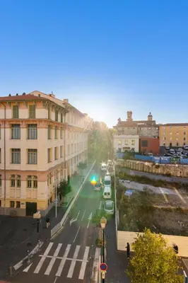 a view of a city street with a crosswalk at Le Garibaldi - City centre - Bright - AC in Nice