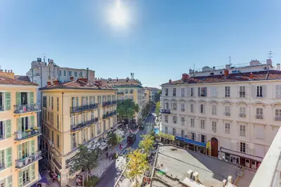 an overhead view of a city street with buildings at VUE MAGENTA AP4484 by Riviera Holiday Homes in Nice